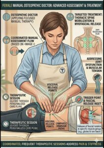 Osteopathic doctor applying techniques